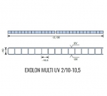 Exolon Multi UV 2/10 Polikarbonát bordáslemez antracit  Lv. 10 mm
